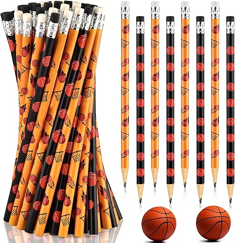 Miniatura 1 de 100 lápices de fútbol para fiestas de fútbol, lápices con temática deportiva, lápices deportivos con borrador, lápices de madera con impresión de