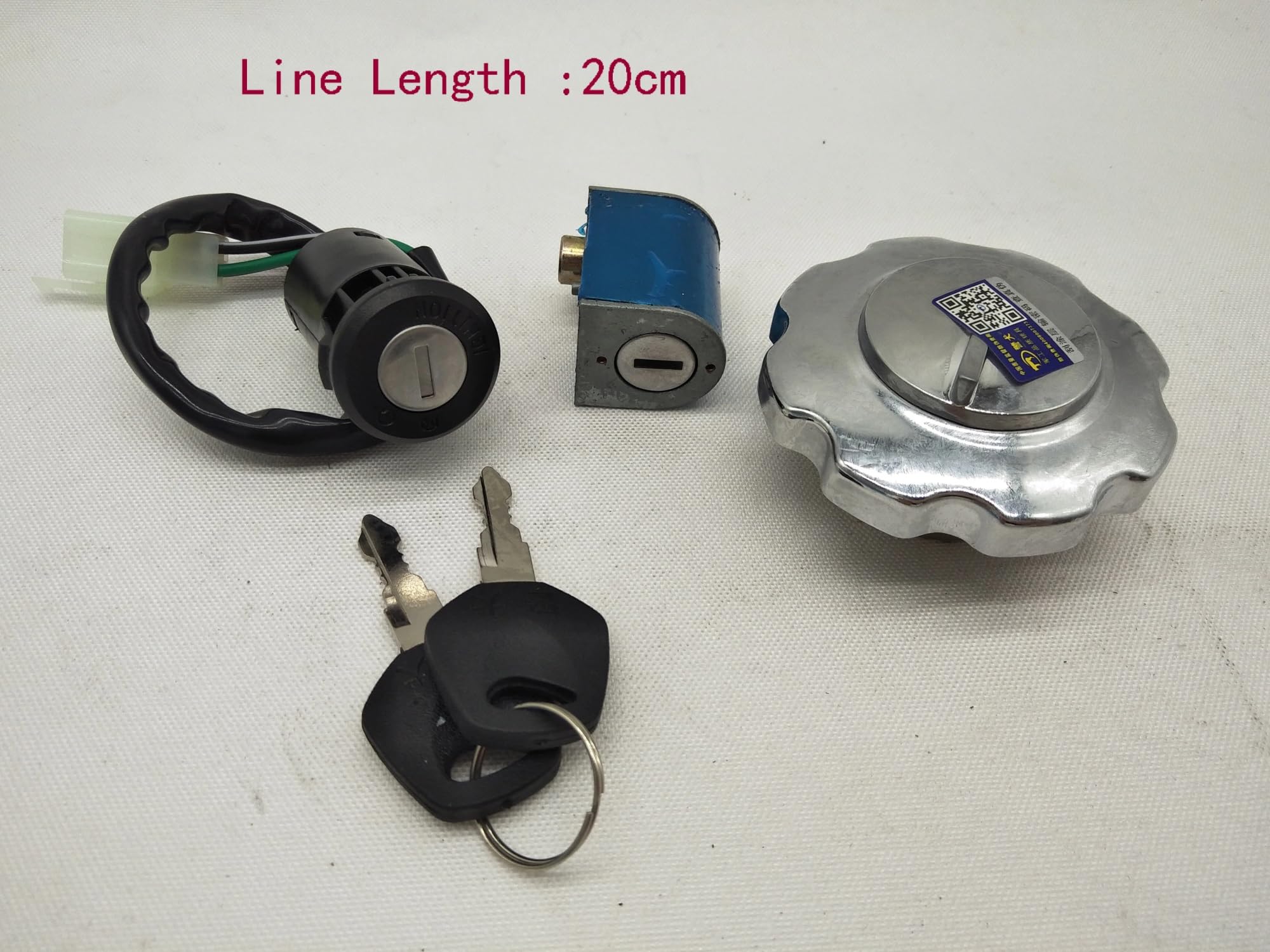 Cerradura Encendido Para CG125 CG 125 ZJ125 Enchufe Hembra Interruptor Encendido 4 Cables Para Motocicleta Bloqueo + Tapa Tanque Combustible + Juego Bloqueo Dirección