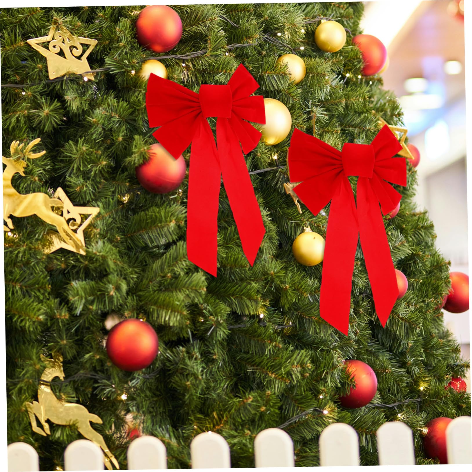 4 Piezas Lazos de Navidad de Decoración de Moños para Árbol Cortinas y Regalos Fiesta Navideña