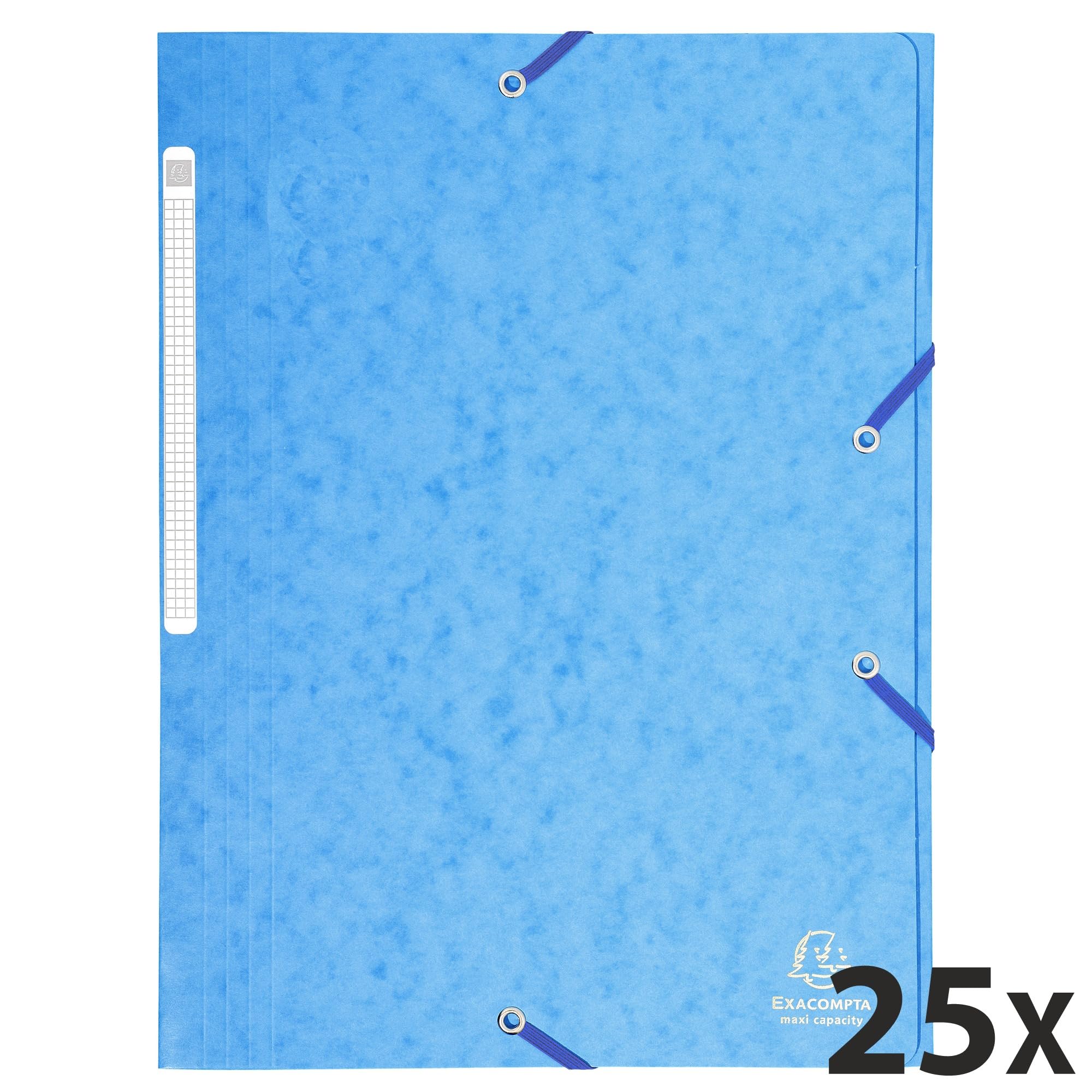 Exacompta 25 Chemises à Élastiques Maxi Capacity 24x32 cm A4 Turquoise