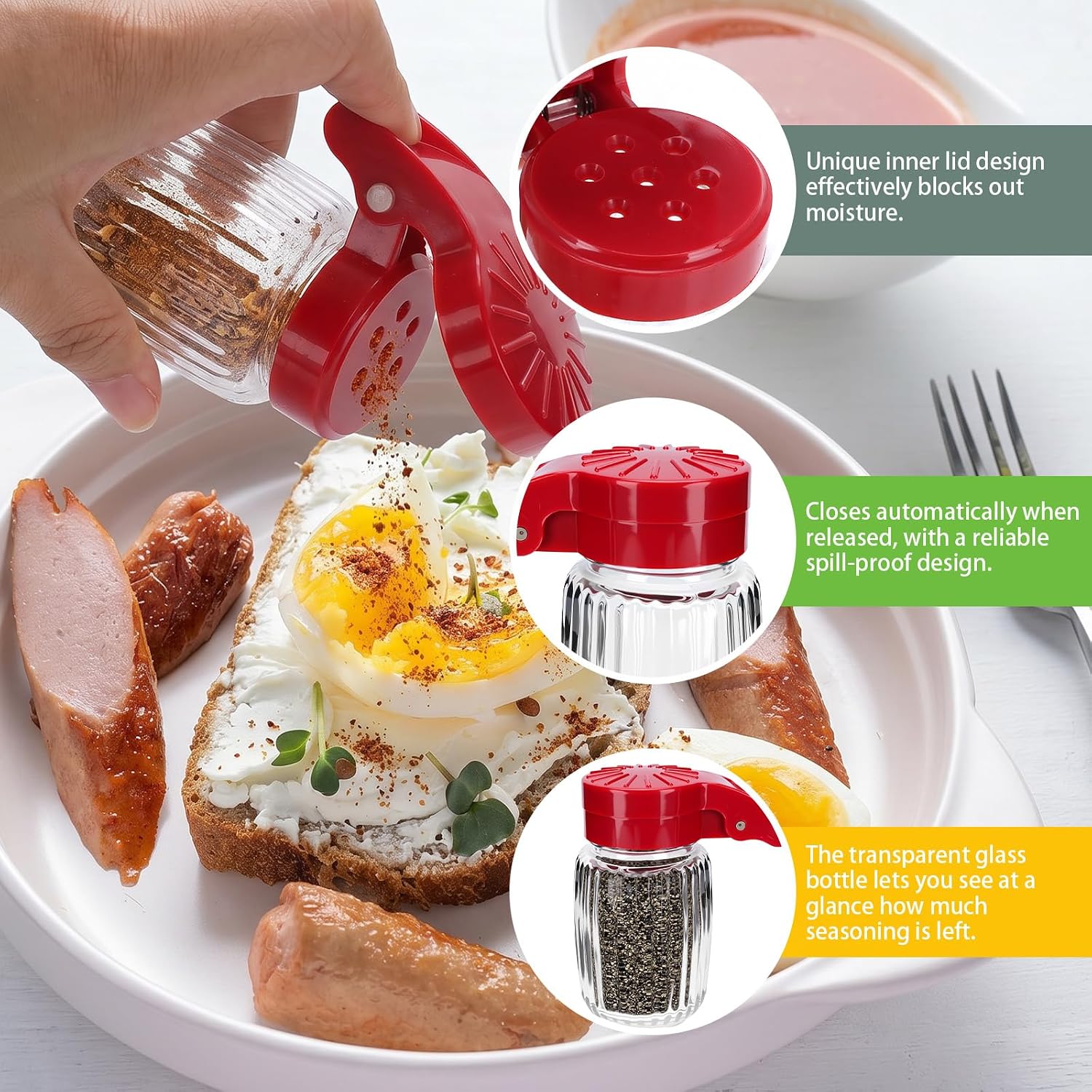 Mini Salt and Pepper Shakers Set of 2, 1.5oz, Spring Loaded