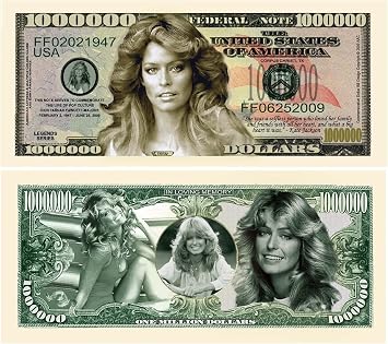 10 Farrah Fawcett Million Dollar Bill