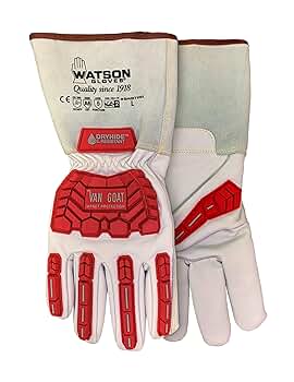 残り一点！WATSON GLOVES 天然鹿革手袋 カナダ製 Lホワイトベージュ Watson Gloves Van Goat Work Gloves - Goatskin Leather