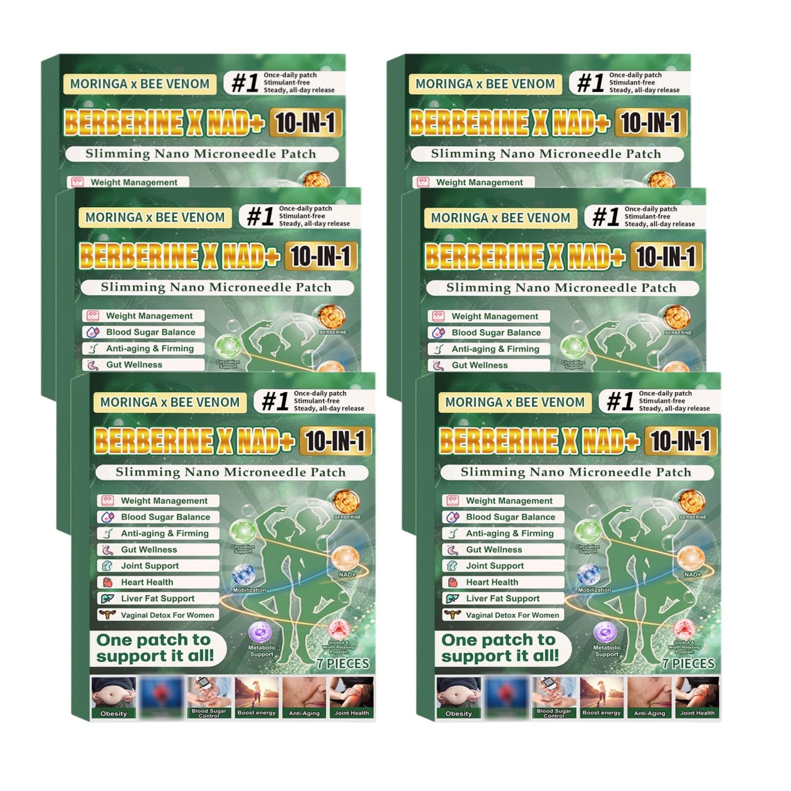 Patch Berberine Moringa - Perdita di peso naturale e dimagrante | Patch Berberine Moringa: 10 in 1 dimagrante – stimola il metabolismo, frena voglie, energia sostenibile