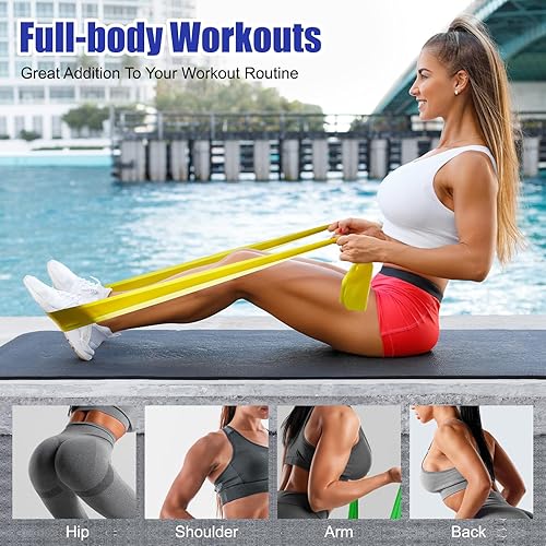 Miniatura 6 de Bandas de resistencia planas para fisioterapia y rehabilitación, pilates, yoga, bandas elásticas de látex para entrenamiento de mujeres y hombres,