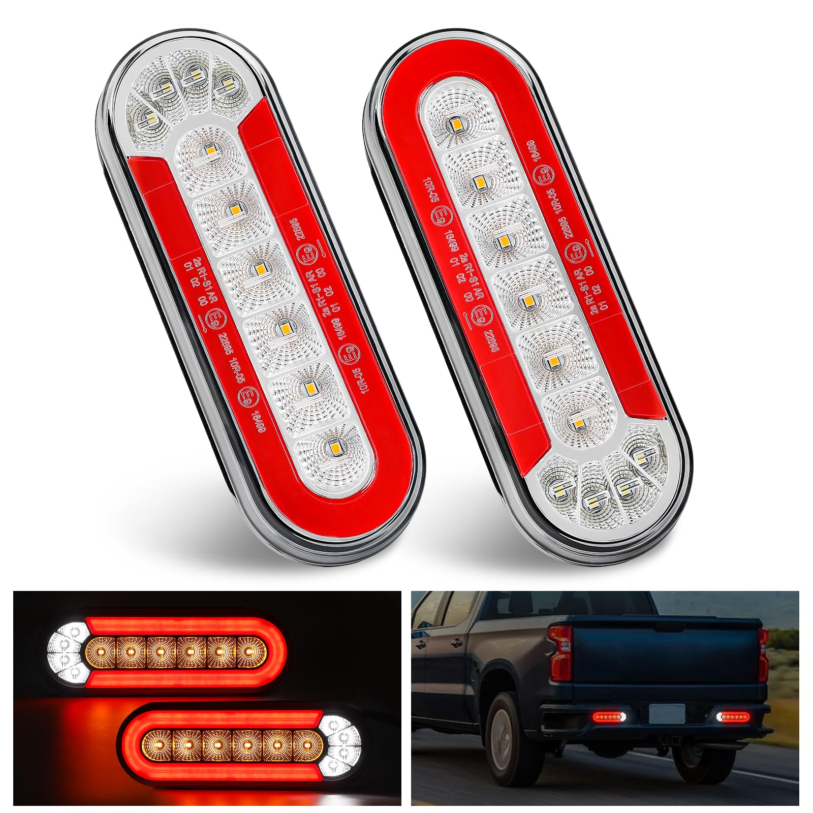AOHEWEI 2 Pièces 12/24V LED Feux Arrière de Reorque avec étanche, Feu de Position