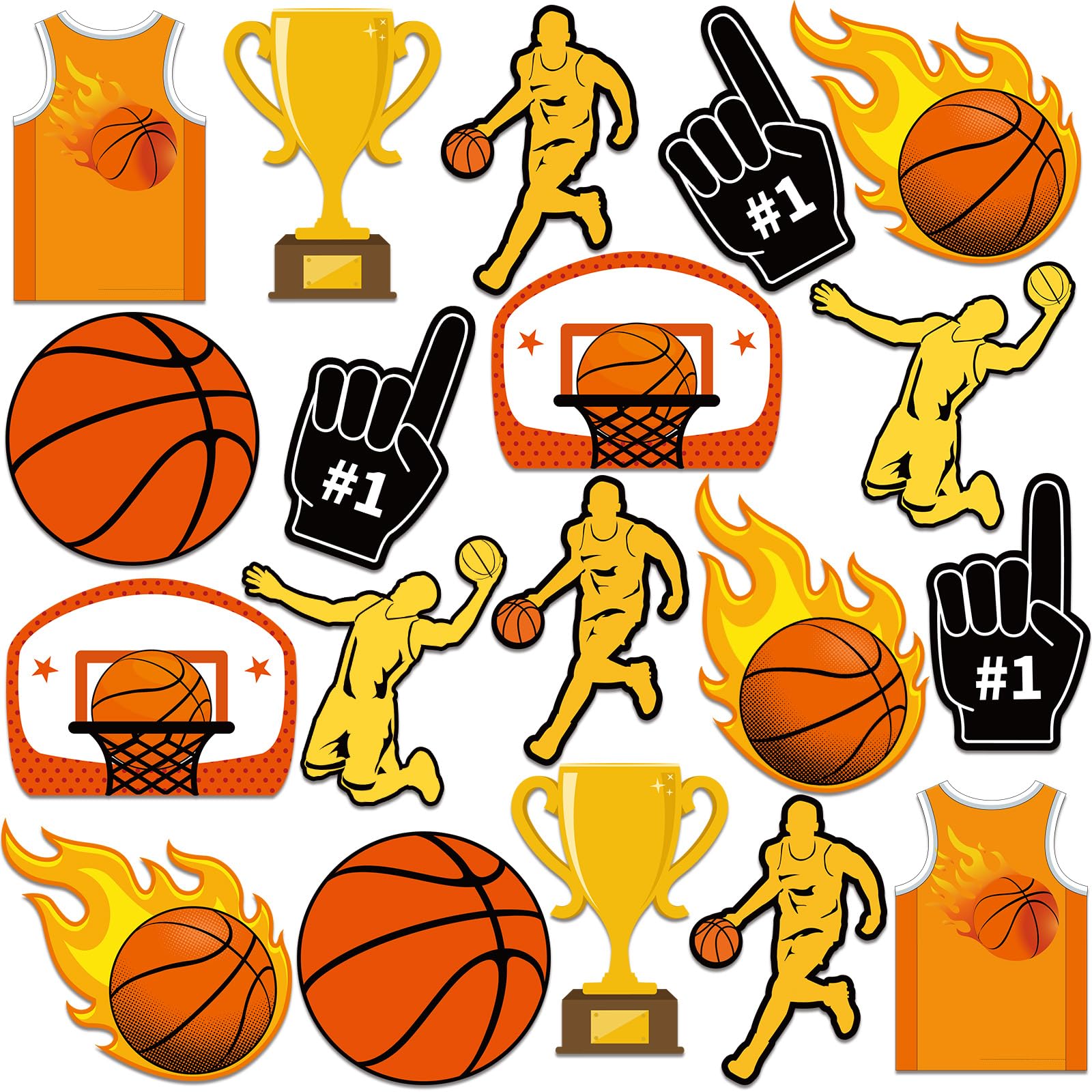 Snapklik.com : Seajan 200 Pcs Basketball Cutouts Bulletin Board ...