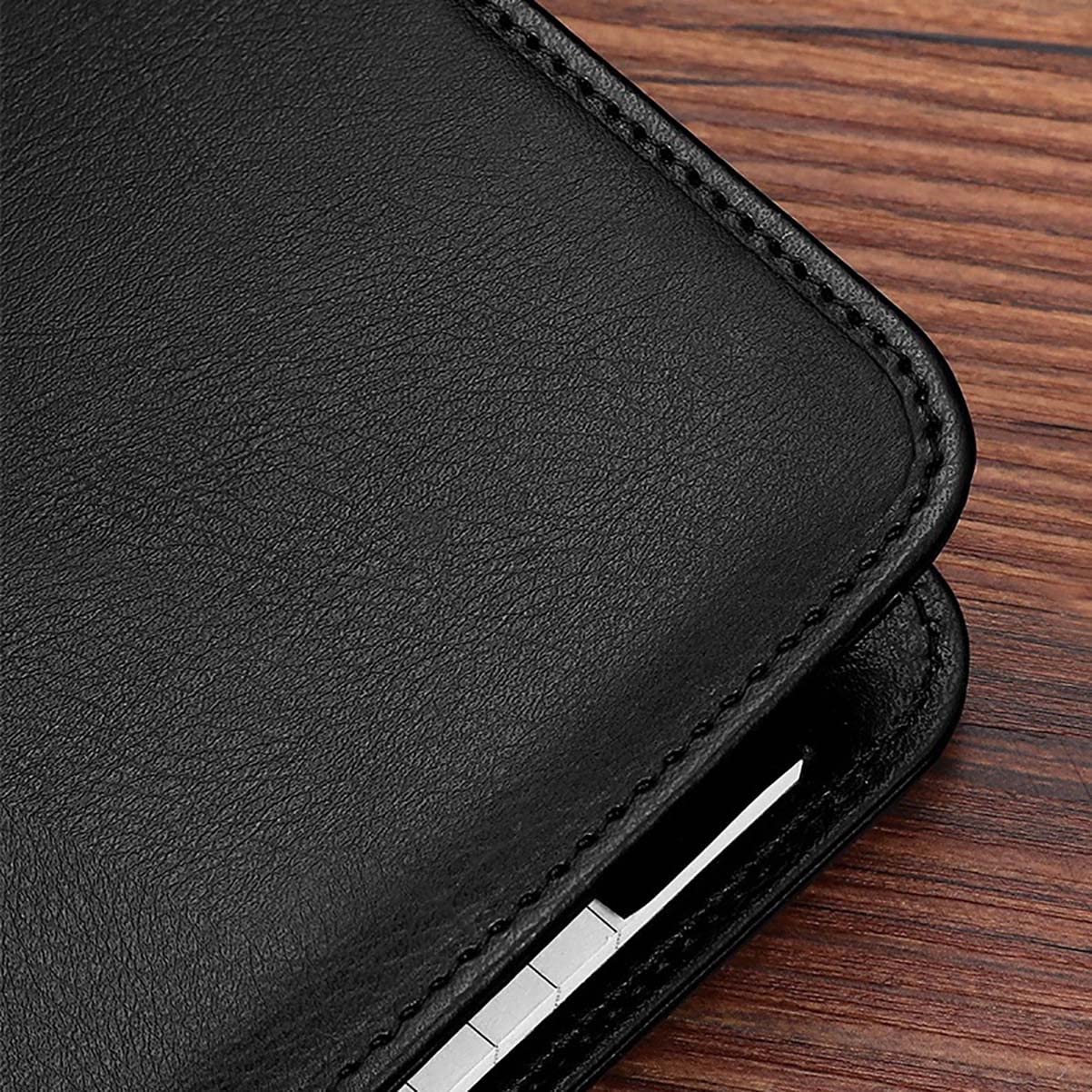 Segregator A4 Padfolio, segregator A4 ze skóry PU z notatnikiem, kalkulator 8/12-cyfrowy, opakowanie 3 sztuk, brązowo-czarny, czarno-12-cyfrowy kalkulator solarny,Black-12 digit solar calculator