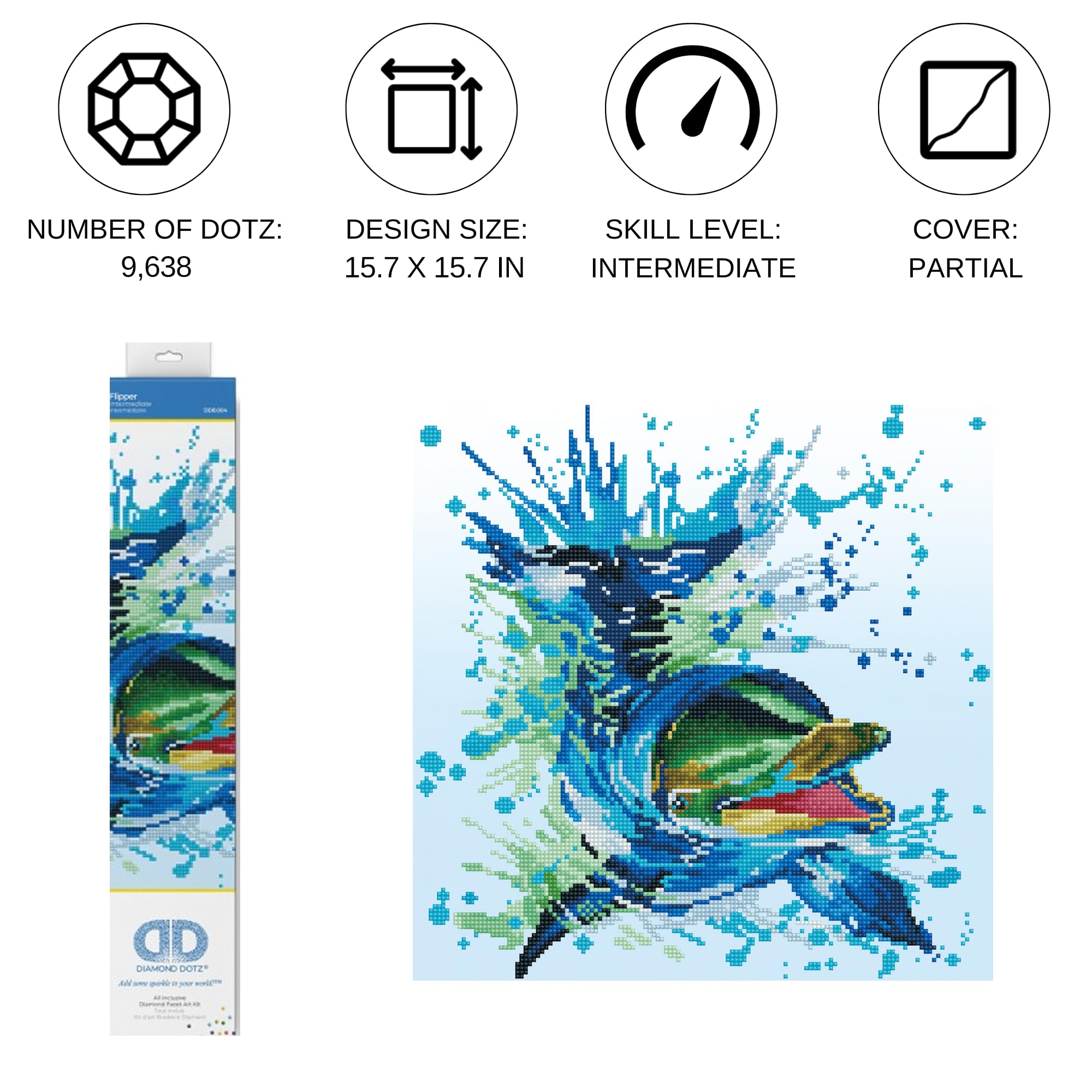 Amazon.com: DIAMOND DOTZ Flipper Dolphin Diamond Painting Kit for