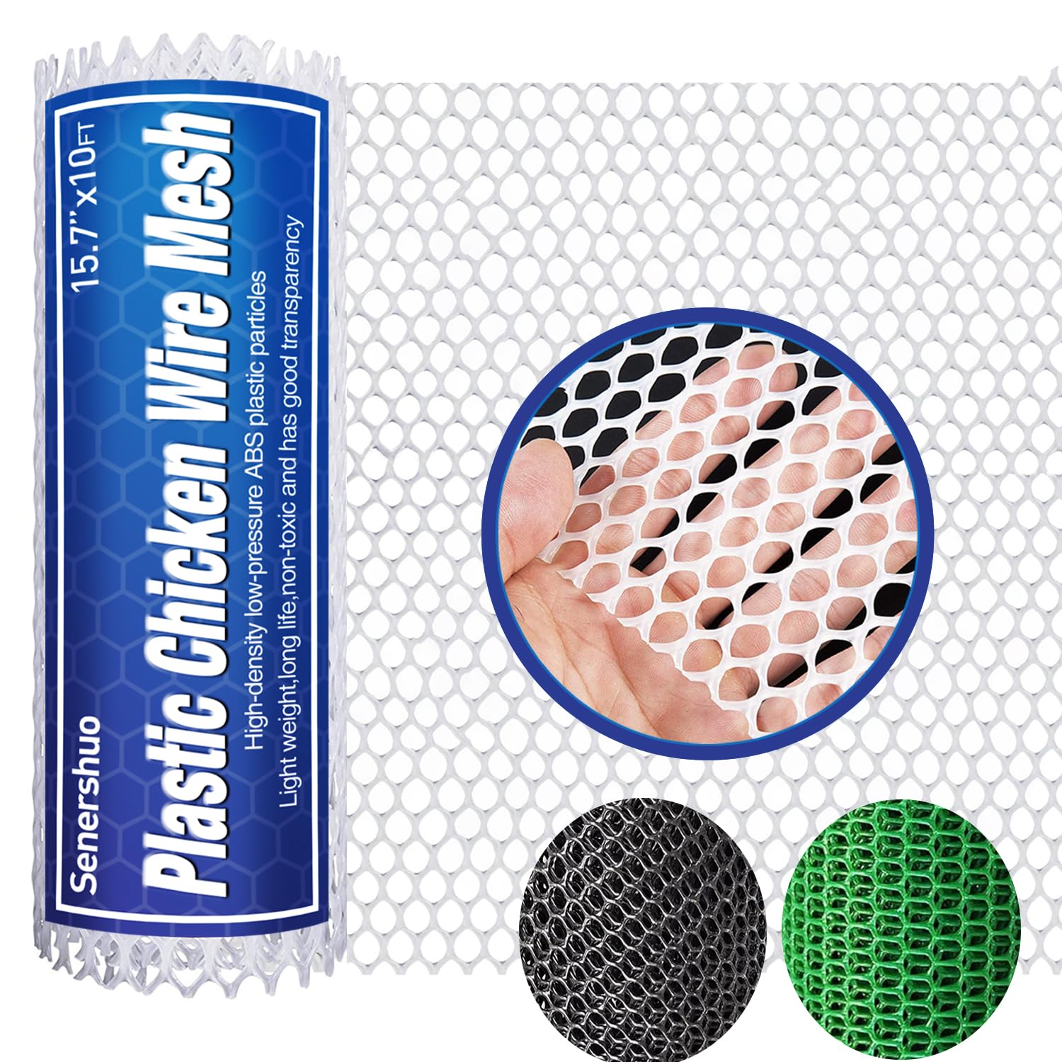 Plastic Chicken Wire 15.7IN x 10FT White Plastic mesh Sheet,Hole:0.3", Hexagonal Fencing for Garden Fencing, Mesh Fencing, Chicken Wire Frame for Crafts, Floral Netting