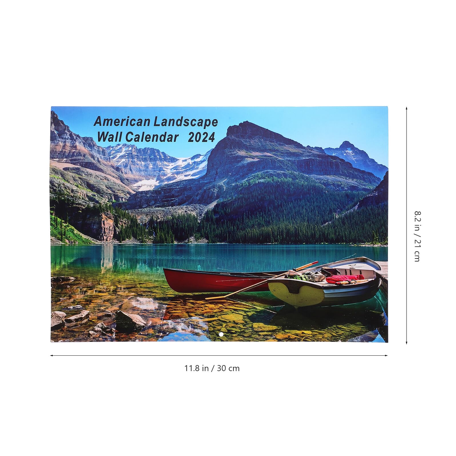 DOITOOL Wandkalender mit Landschaftsfotos Fotokalender Querformat Haushaltskalender für Tägliche Nutzung Hängender Familienkalender für Zuhause und Büro Monatsübersicht und Urlaubsplanung