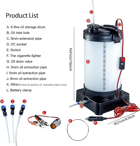 Miniatura 2 de Bomba de aceite con manguera de cambio de aceite, herramienta de cambio de aceite, bomba de aceite, para aspiración al vacío de aceite, estable y