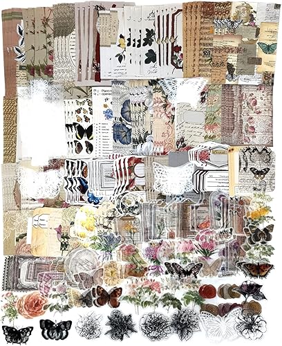 260 unidades de suministros vintage para álbumes de recortes, álbumes de recortes, paquete de efímera de papel para planificadores de diario basura