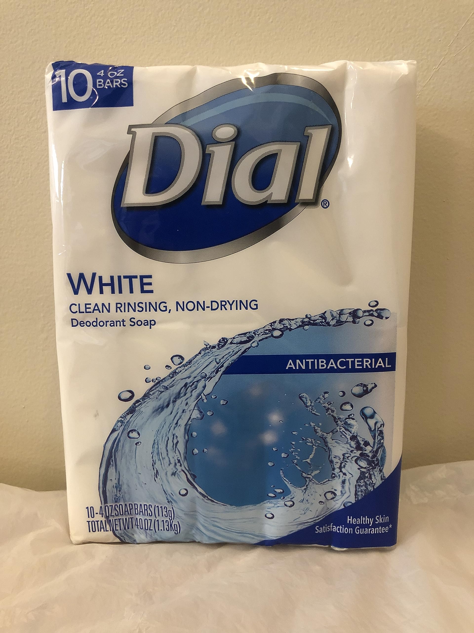 Dial Antibacterial Bar Soap, White, 4 Ounce, 10 Bars