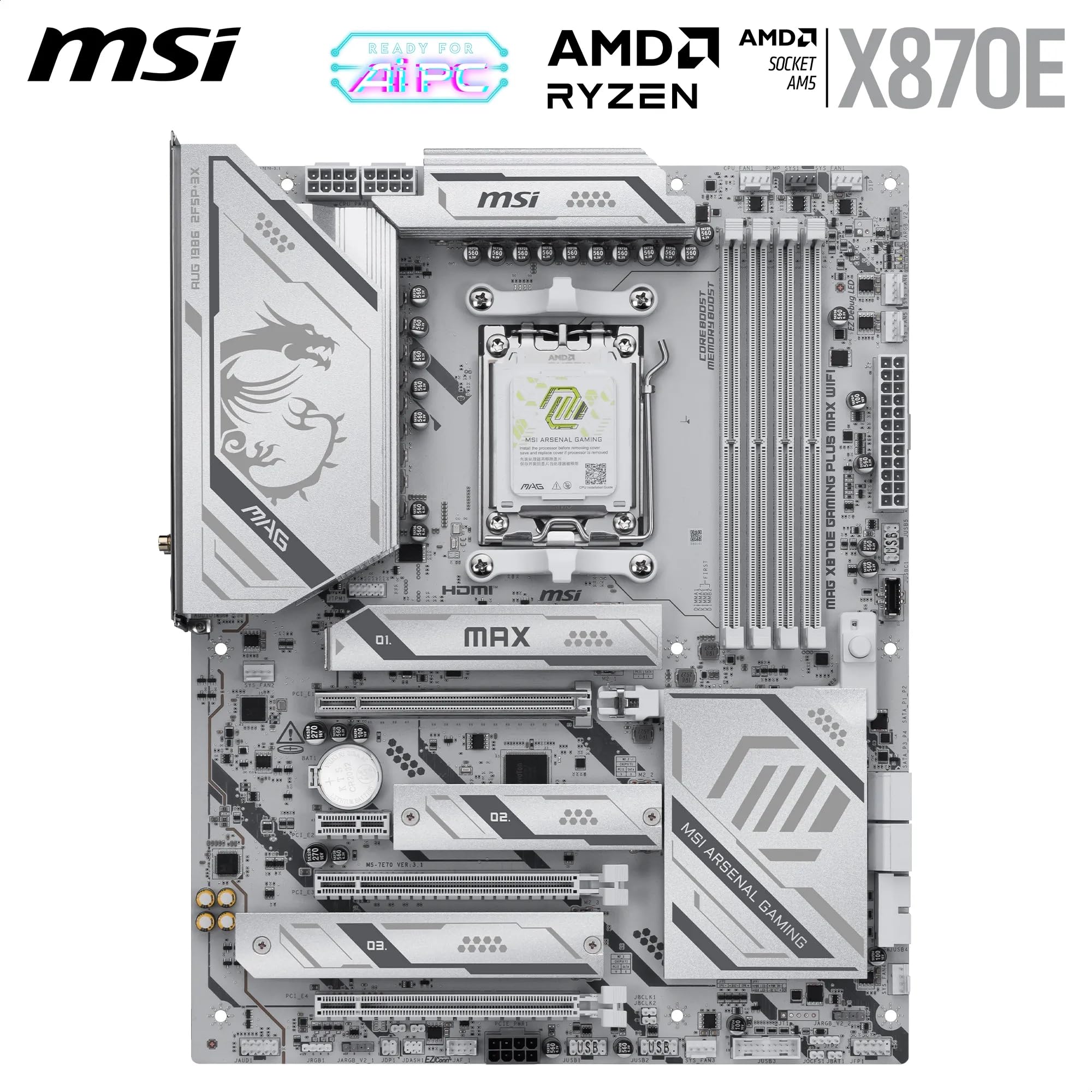 Amazon.com: MSI MAG X870E Gaming Plus MAX WiFi Motherboard, ATX