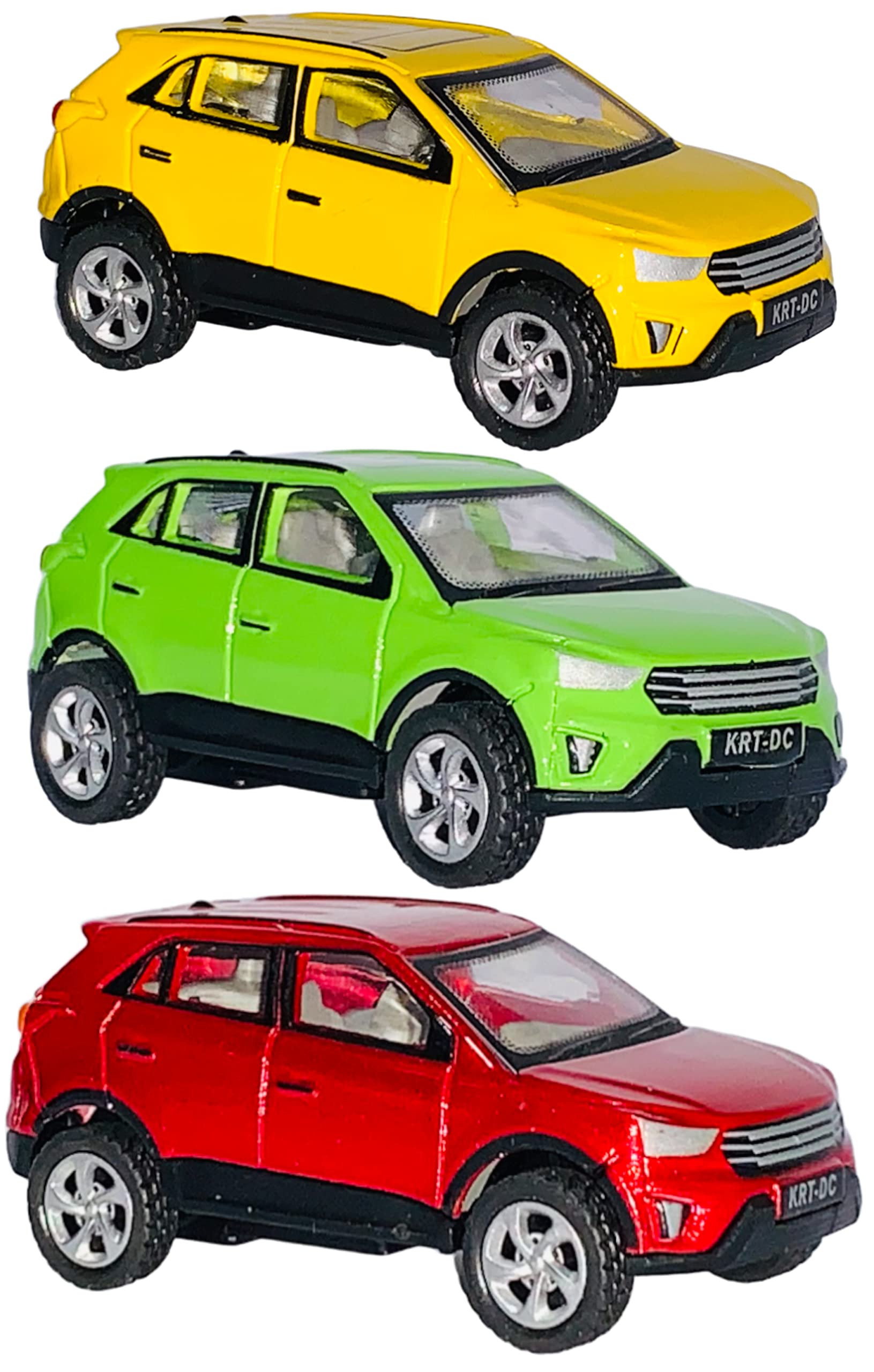 Miniature Mart Small Size Pack of 3 Metal Pull Back Die-cast Car 1:64_Creta Pullback Diecast Metal Toy Car | Made in India | Toys for Boys | STORNG & Durable CAR | Color May Vary (Pack of 3 Pcs Cars)