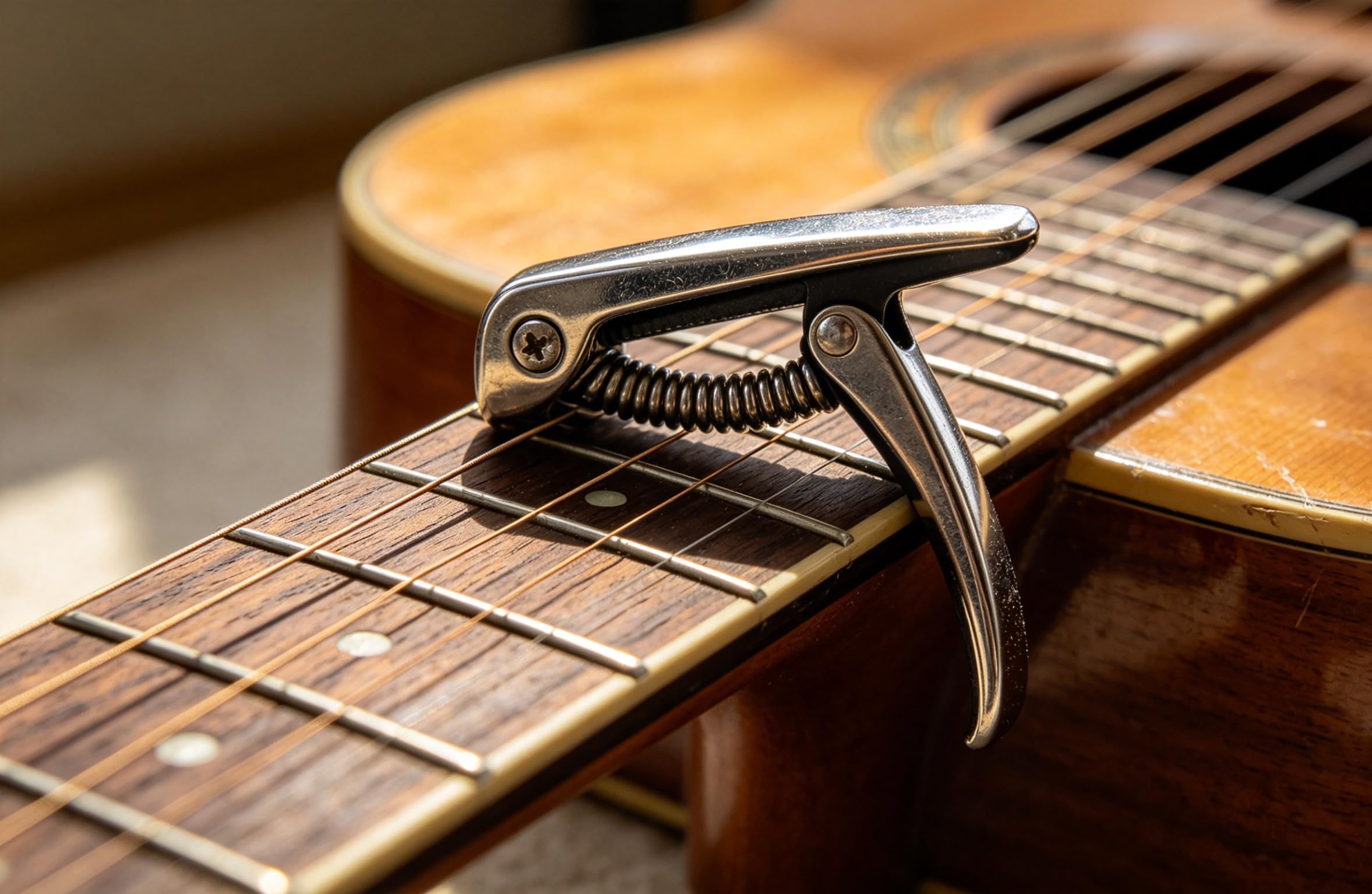 Cejilla metálica para guitarra, 7,3x8,5x1,3cm /2,9x3,3x0,5in Capo Cuerda antideslizante ajustar el tono sin zumbidos apta para guitarras acústicas eléctricas bajos banjos ukeleles Accesorios