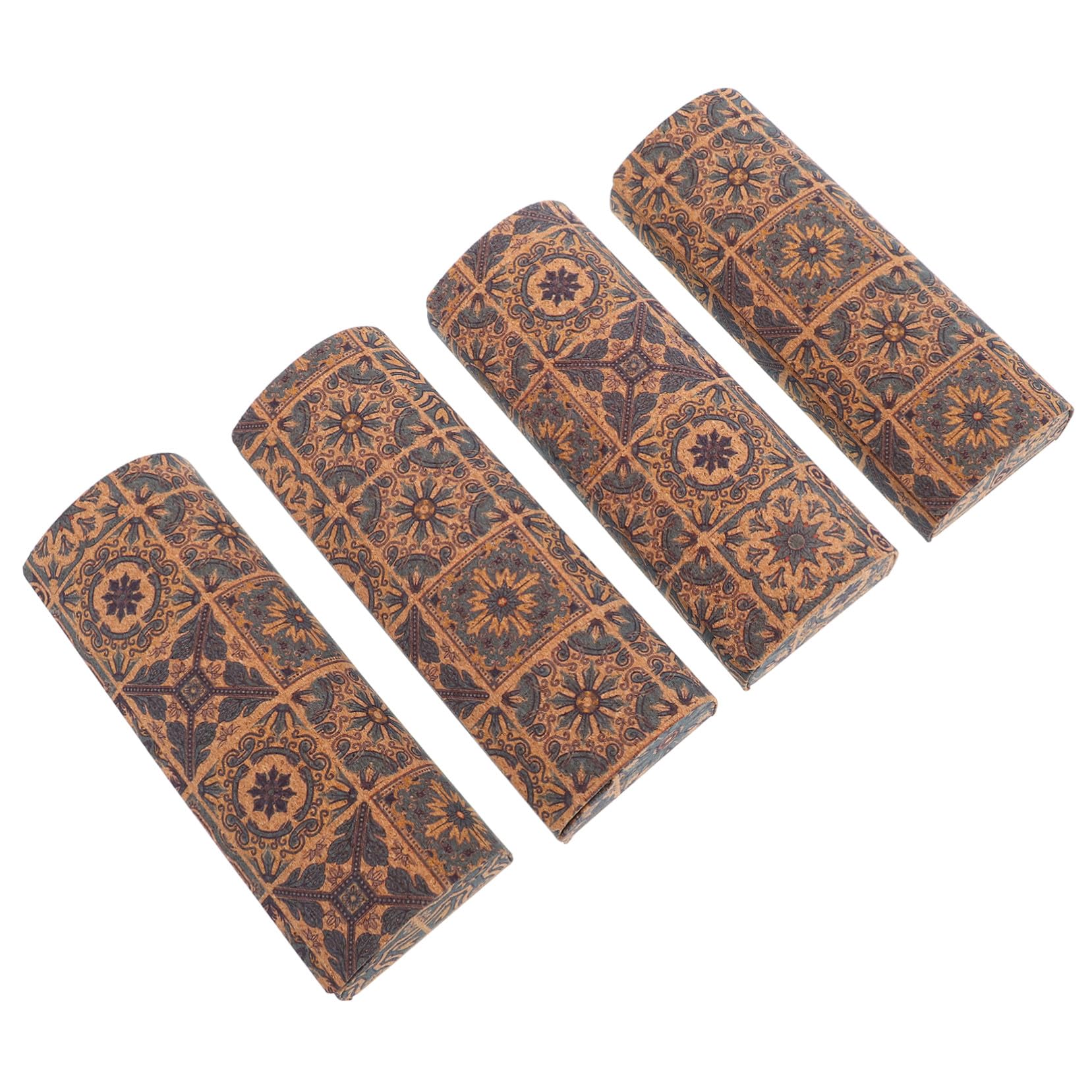 Beavorty Custodia per Occhiali Vintage 4 Pezzi, Pu Chiusura Magnetica | Formato 6, 1x2, 2 Pollici, Design Boho Retro, per Uomo e Donna, Uso Outdoor