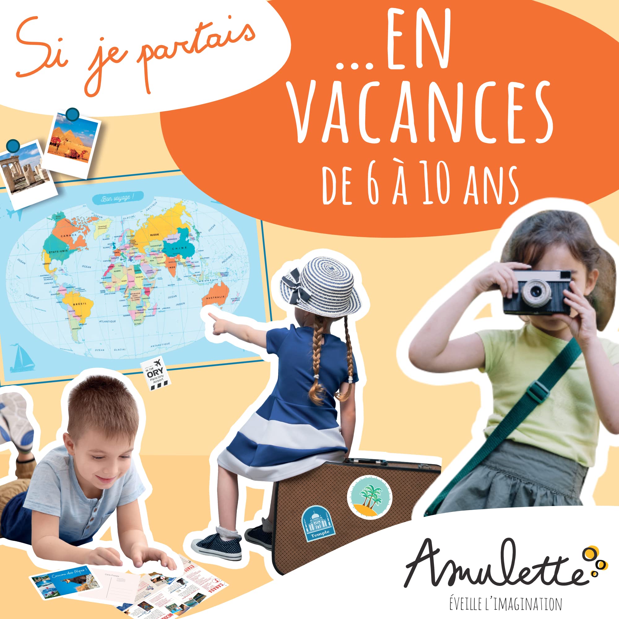Coffret Si Je Partais en Vacances - Jeu Éducatif 6-10 Ans - 50+ Accessoires Voyageur - Jouet Cadeau Enfant Fille Garçon - Fabriqué en France
