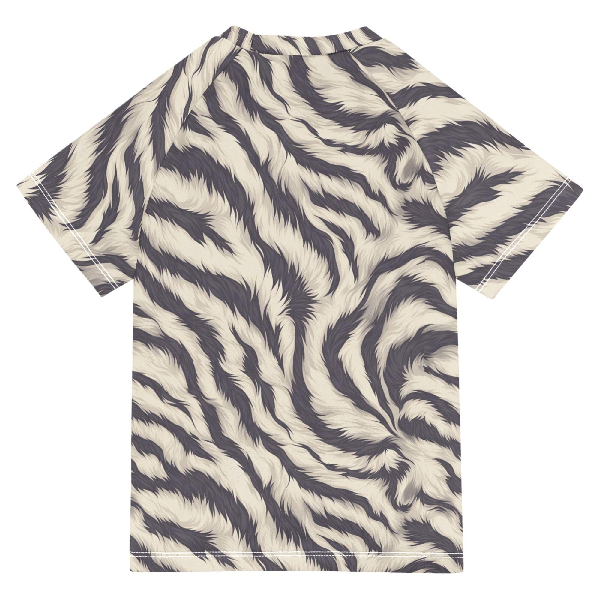 Skin Pattern Brown Girl Bathing Suit Short Sleeves Kids Rash Guard Swimwears Activewear for Little Boy 11-12Y