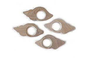 Wooden Napkin Rings Set of 4 - Shell, Handcrafted in USA