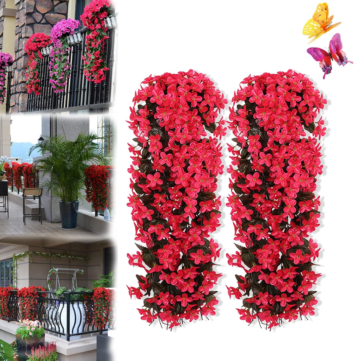 9 Colors Vivid Artificial Hanging Orchid Bunch, Silk Long Hanging Bush