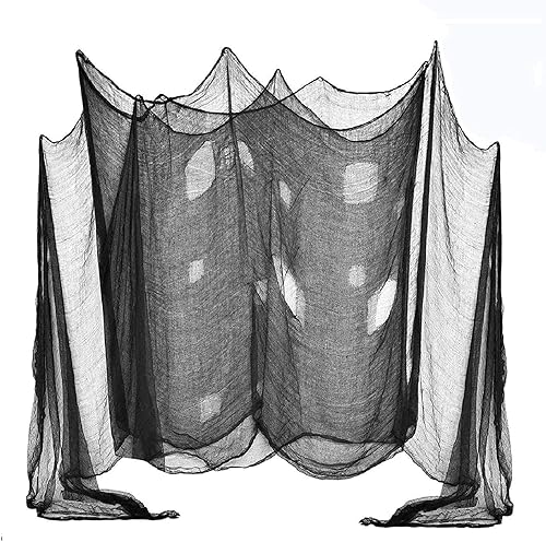 (48 x 240 pulgadas) Tela espeluznante de Halloween, tapiz de tela de queso gigante espeluznante para suministros de fiesta de Halloween, decoración