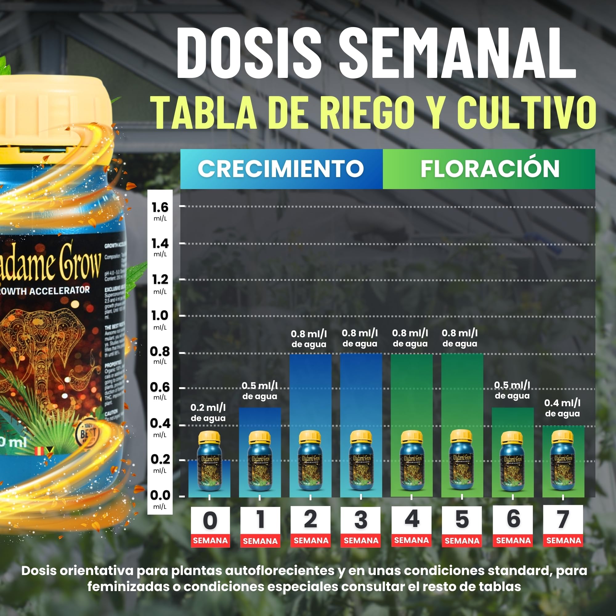 MADAME GROW abono plantas - fertilizante plantas - abono plantas verdes - fertilizante plantas verdes - sustrato plantas verdes - abono para plantas - fertilizante universal (GROWTH ACCELERATOR 1L)