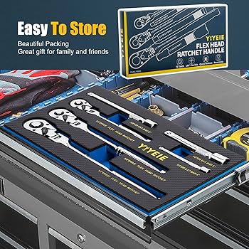 Amazon | YIYEIE フレックスヘッドラチェット6点セット 1/4