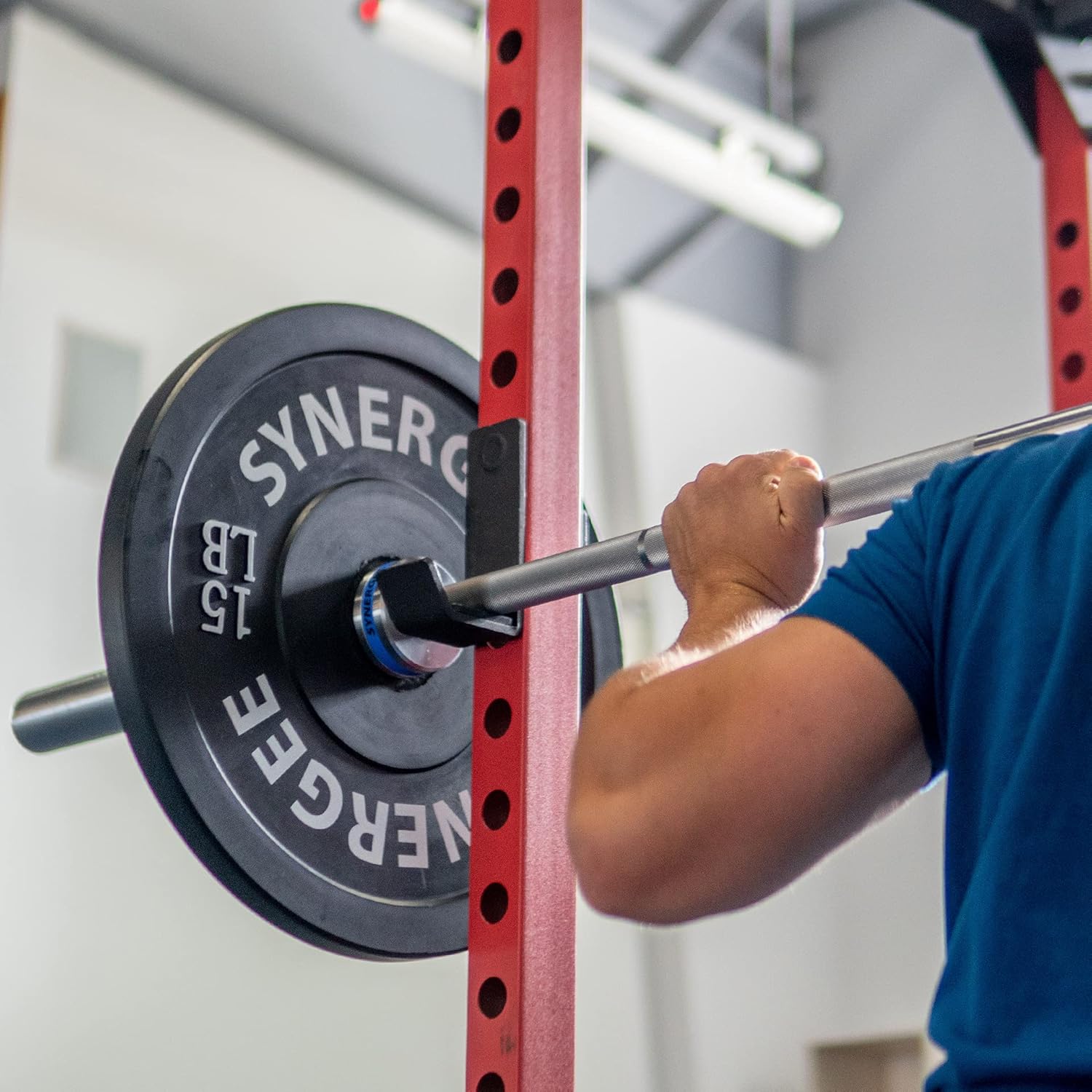 Synergee Power and Squat Rack Attachment 2x2 J-Cups Designed for 1” Hole. J-Hook for Power Lifting, Squats and Presses. Sold in Pairs.