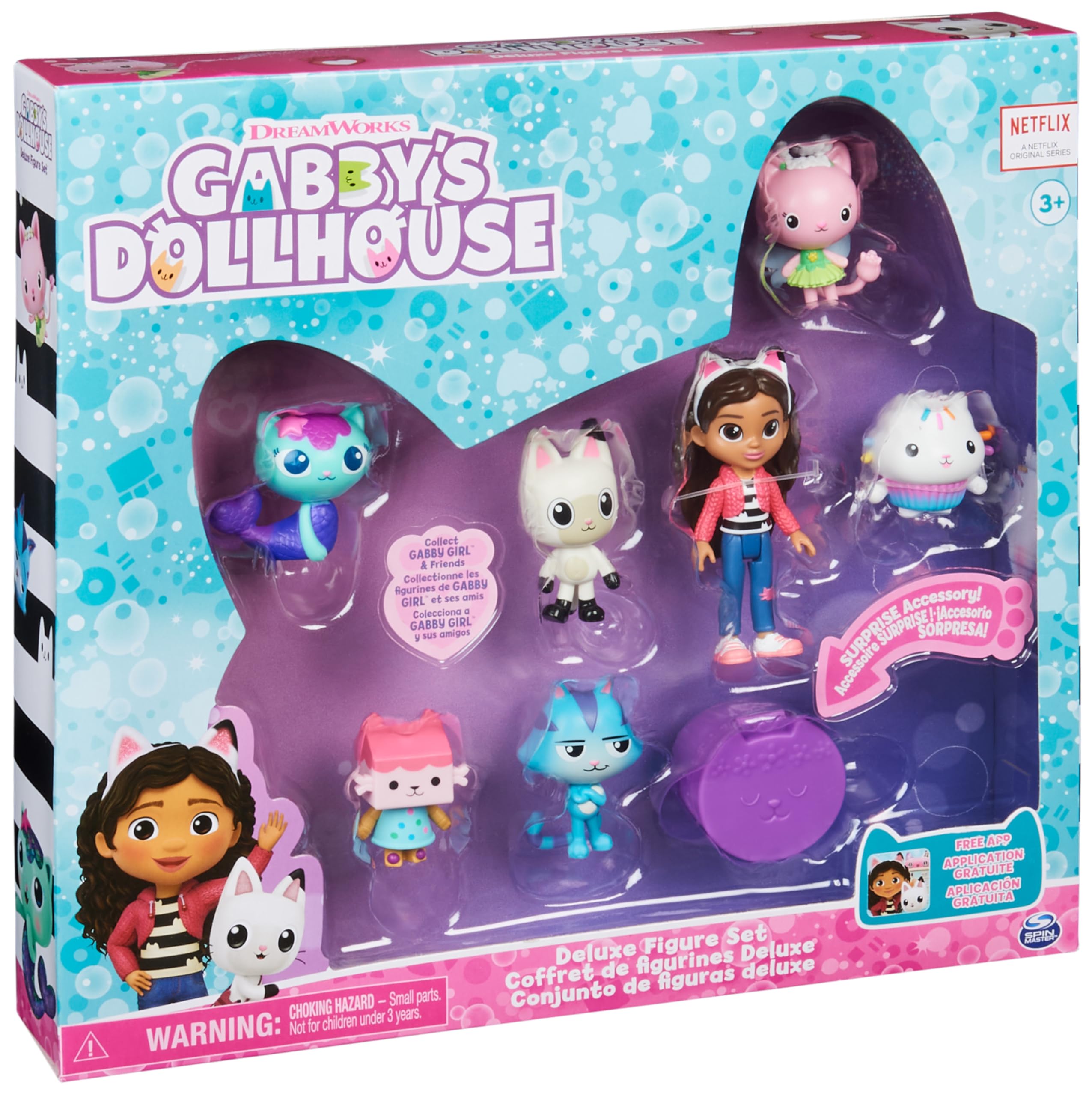 Gabby's Dollhouse, Confezione deluxe con Gabby e gattini, 7 personaggi di Gabby, giochi per bambini dai 3 anni in su