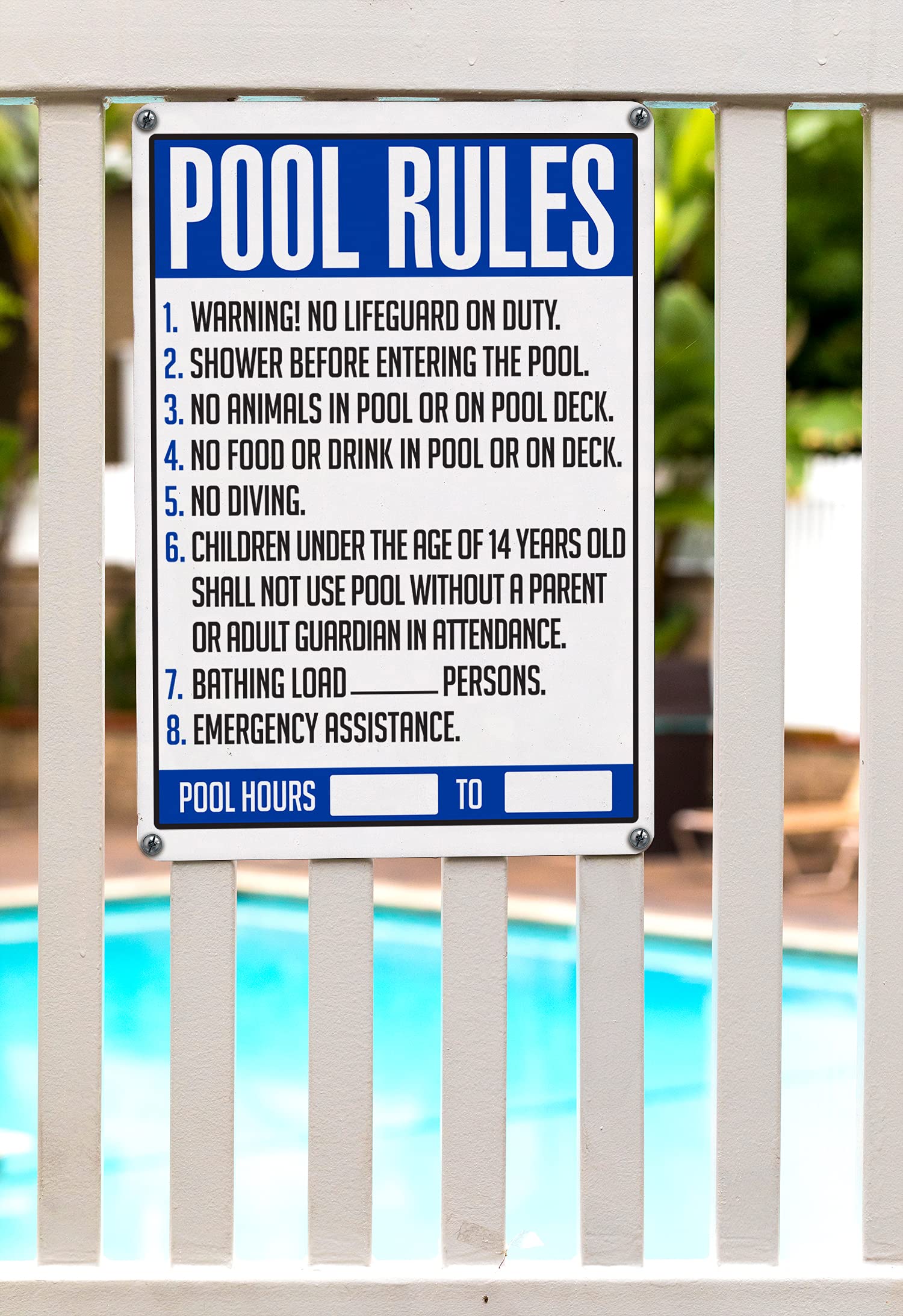 Poolmaster 40326 General Commercial Pool Rules Sign for Residential or Commercial Piscinas