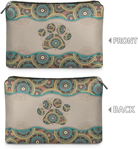 Miniatura 9 de Flashideas Bolsa de maquillaje portátil de cuero impermeable bolsa de cosméticos embrague maquillaje cepillo bolsa, Flores hippie