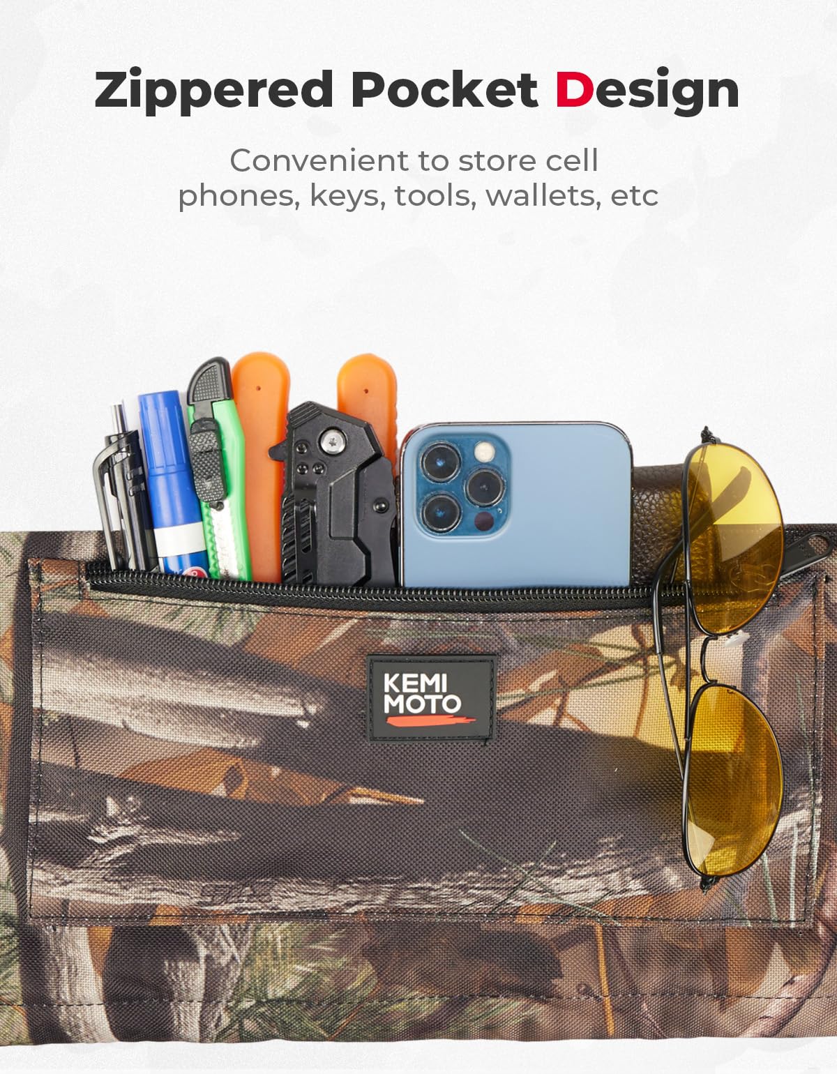 KEMIMOTO Mule Seat Cover Compatible with Kawasaki Mule 600 610 Mule SX Camo UTV Bench Seat Cover for Dogs Cats Durable Fabric with UV PVC Coating Water-Resistant Accessories Parts