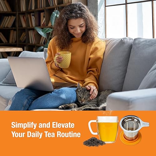 Miniatura 6 de Tiesta Tea - Cesta de cerveza, infusor de cesta de té de acero inoxidable para té de hojas sueltas  Infusor de té reutilizable con malla fina, agua