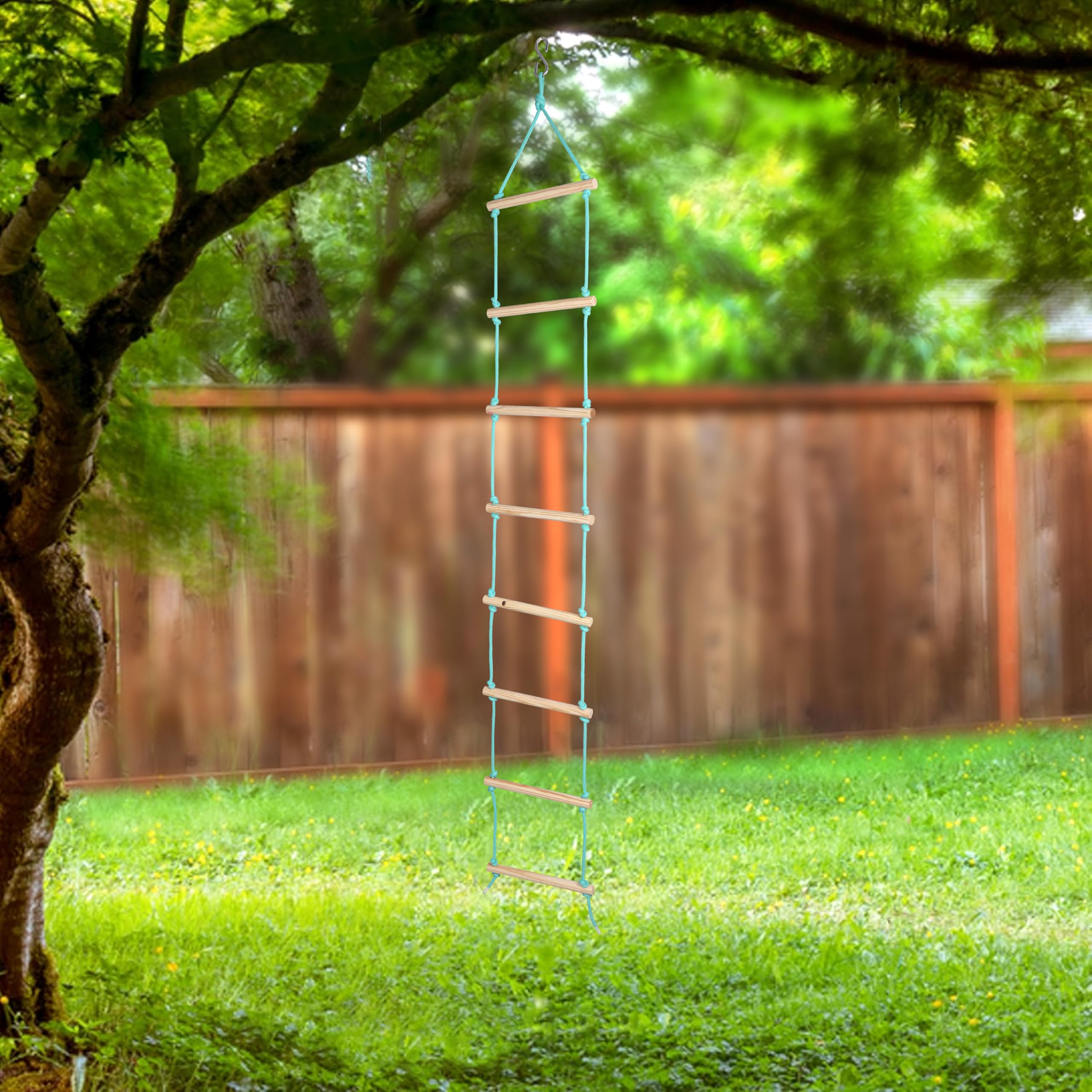 BOFFLE Rope Ladder for Kids, Climbing Ladder for Kids, Wooden Ladder for Physical Activity, Indoor Outdoor Games for Kids, Kid Ladder for 3 to 10 Years 4