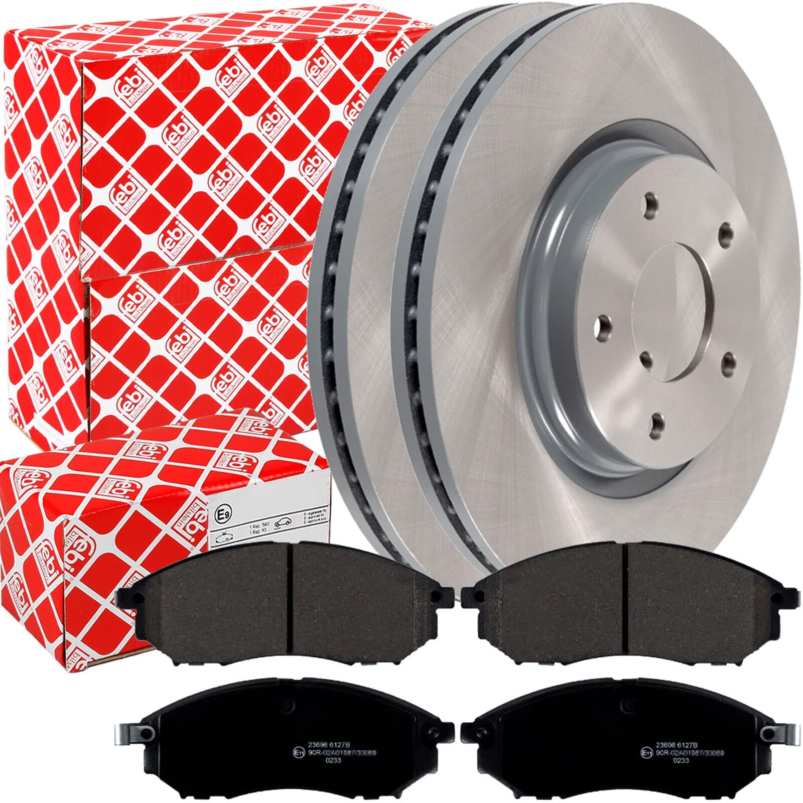 Febi Bremsscheiben 320mm Beläge vorne | 44027 + 116188 Kompatibel mit Koleos I (hy_),qashqai I (J10, NJ10)