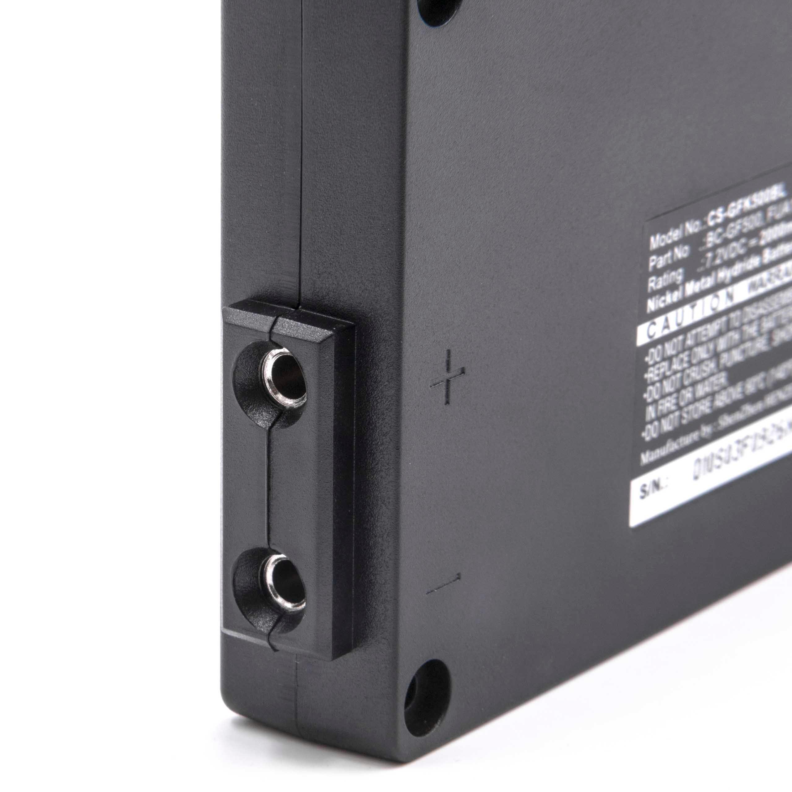 vhbw NiMH Batterie 2000mAh (7.2V) Noir pour télécommande pour Grue Remote Control Gross Funk GF500