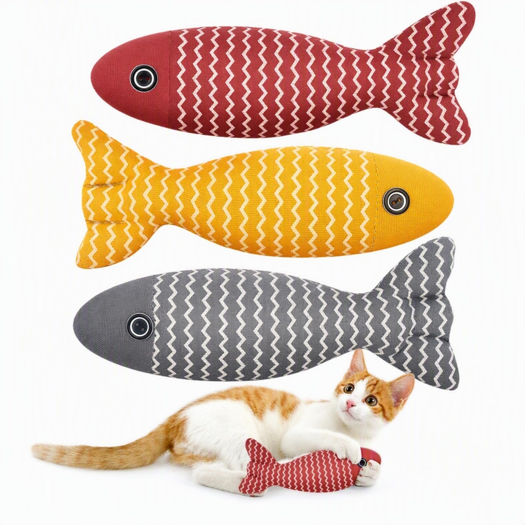 3Pack Organic Catnip Toys for Cats ,Catnip Toys for Chew and Kicker Toys ，F