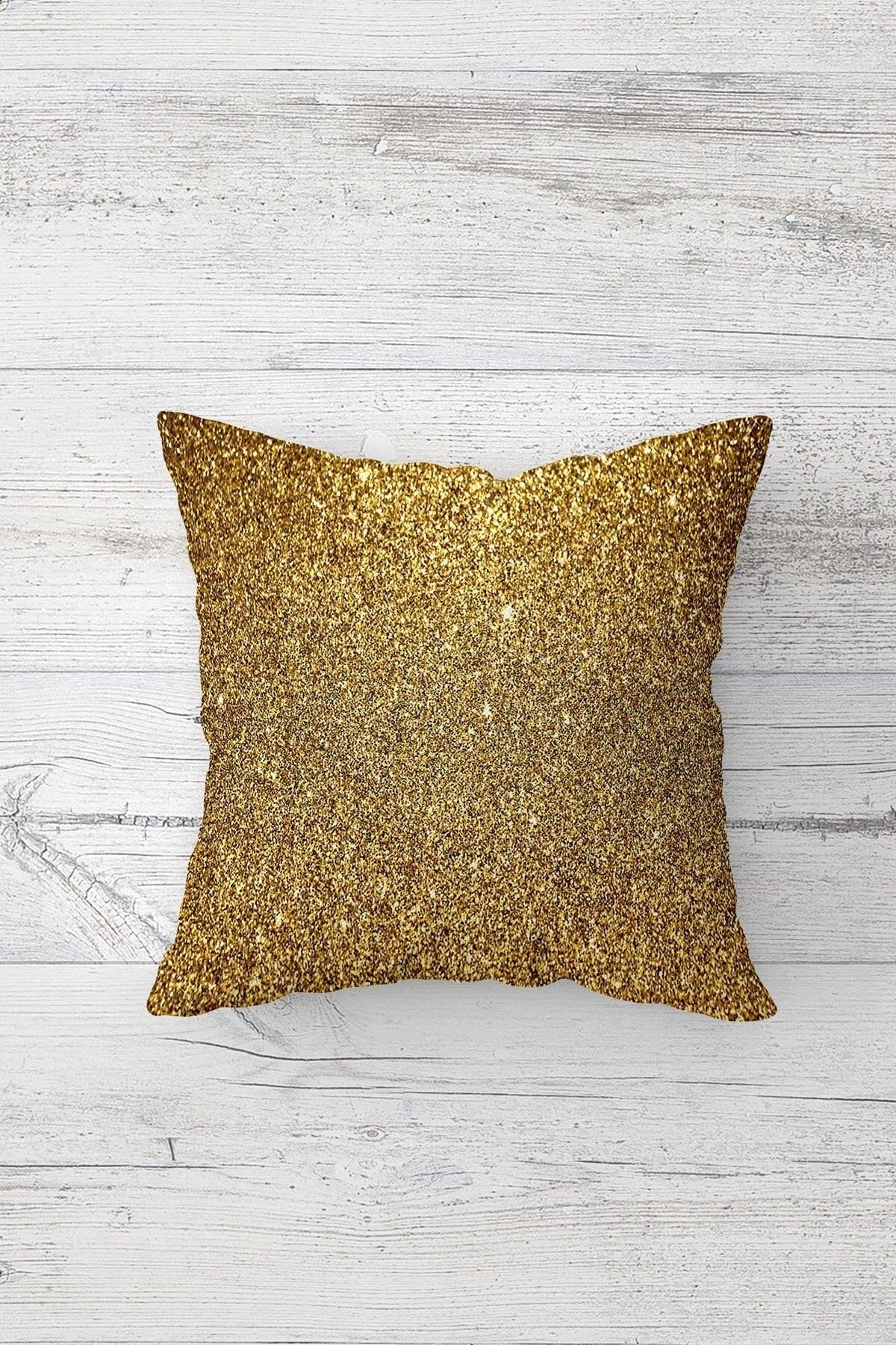 Pelangi Gold Payetli Düz Kombin Gizli Fermuarlı Kırlent Kılıfı Koltuk Yastık Kılıfı Takım(4adet), Gold-Kahverengi 45 x 45