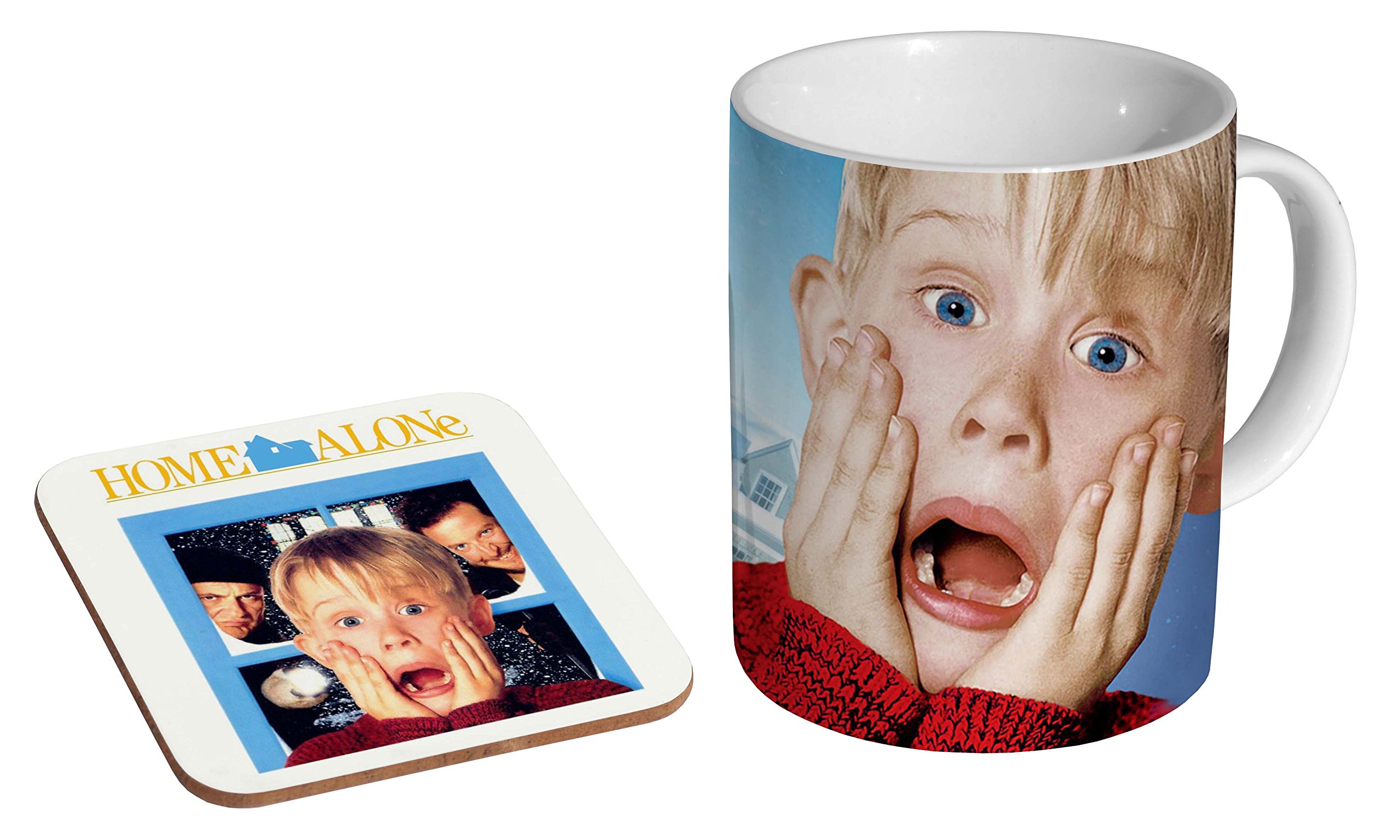 Mugmart White Home Alone Awesome Ceramic Coffee Mug + Coaster Gift Set …