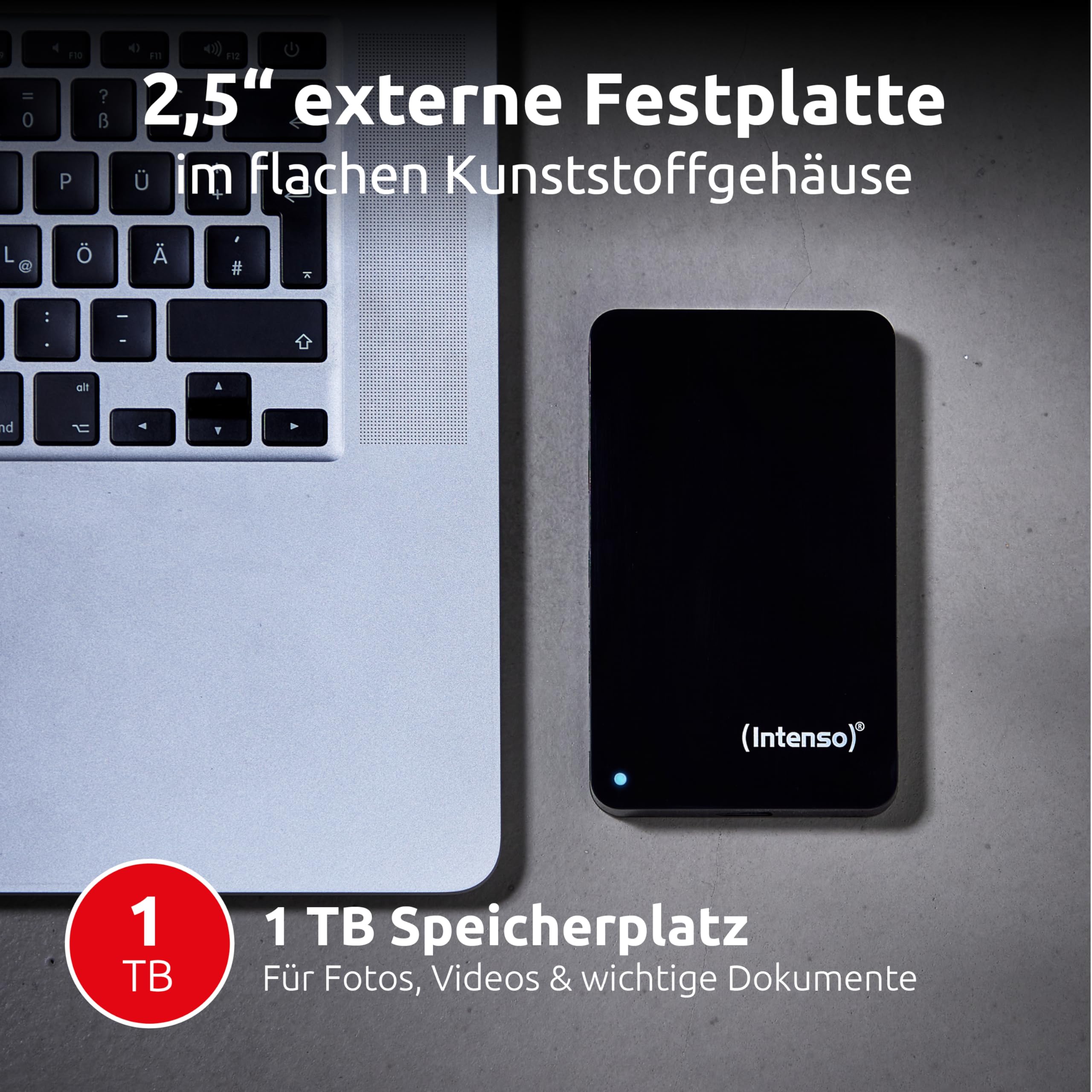 Intenso HDD Esterno 2.5 Cal USB 3.0 1000 GB 5400 RPM 6000 Mb/s Nero