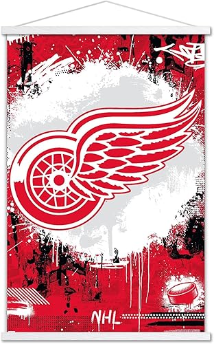 Miniatura 8 de Trends International NHL Detroit Red Wings - Póster de pared con logotipo Maximalist 23 con marco magnético