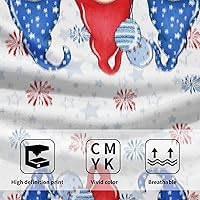 Vista 3 de Juego de 2 toallas de mano con bandera americana, diseño de gnomo patriótico, suave, para invitados, decoración de baño, vacaciones, cocina, platos