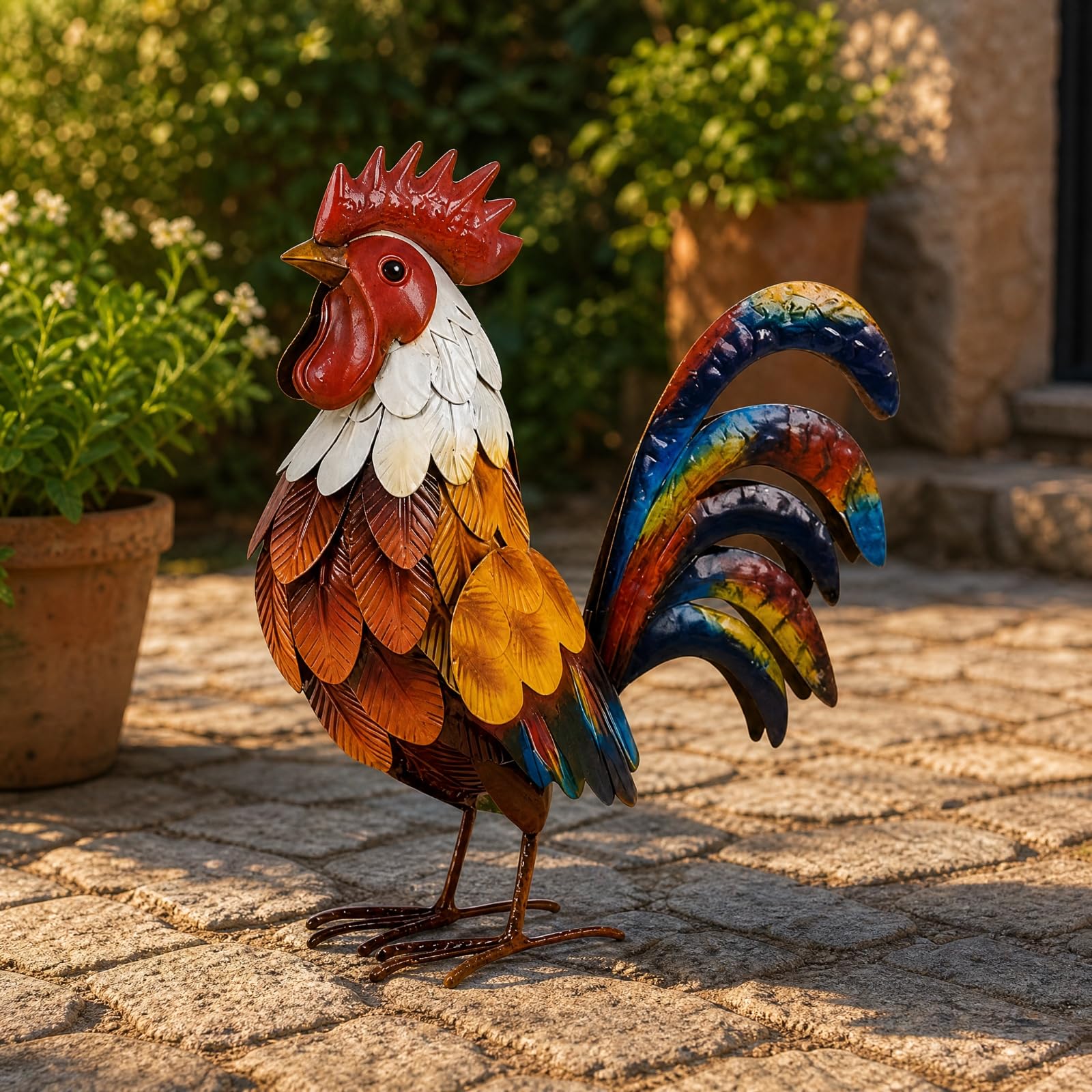 Decorativo da Giardino in Ferro Colorato con Scultura Tridimensionale per Esterno E Interno Adatto per Aiuole E Terrazze