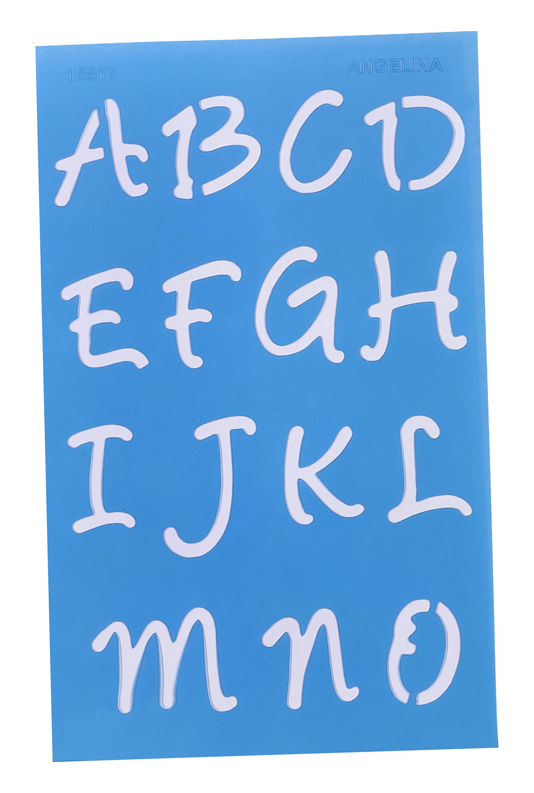 Westcott Letter Craft Lettering Stencil, Angelina Script, 3/4" & 1", Transparent (15817)