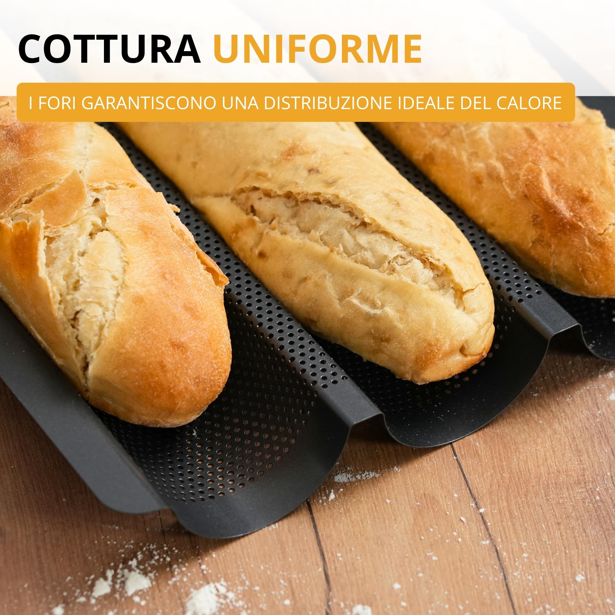 Westmark 32982260 - Stampo per baguette, 3 baguette, lunghezza 38,5 cm, in acciaio, antiaderente, Long, antracite, per 3 baguette LONG