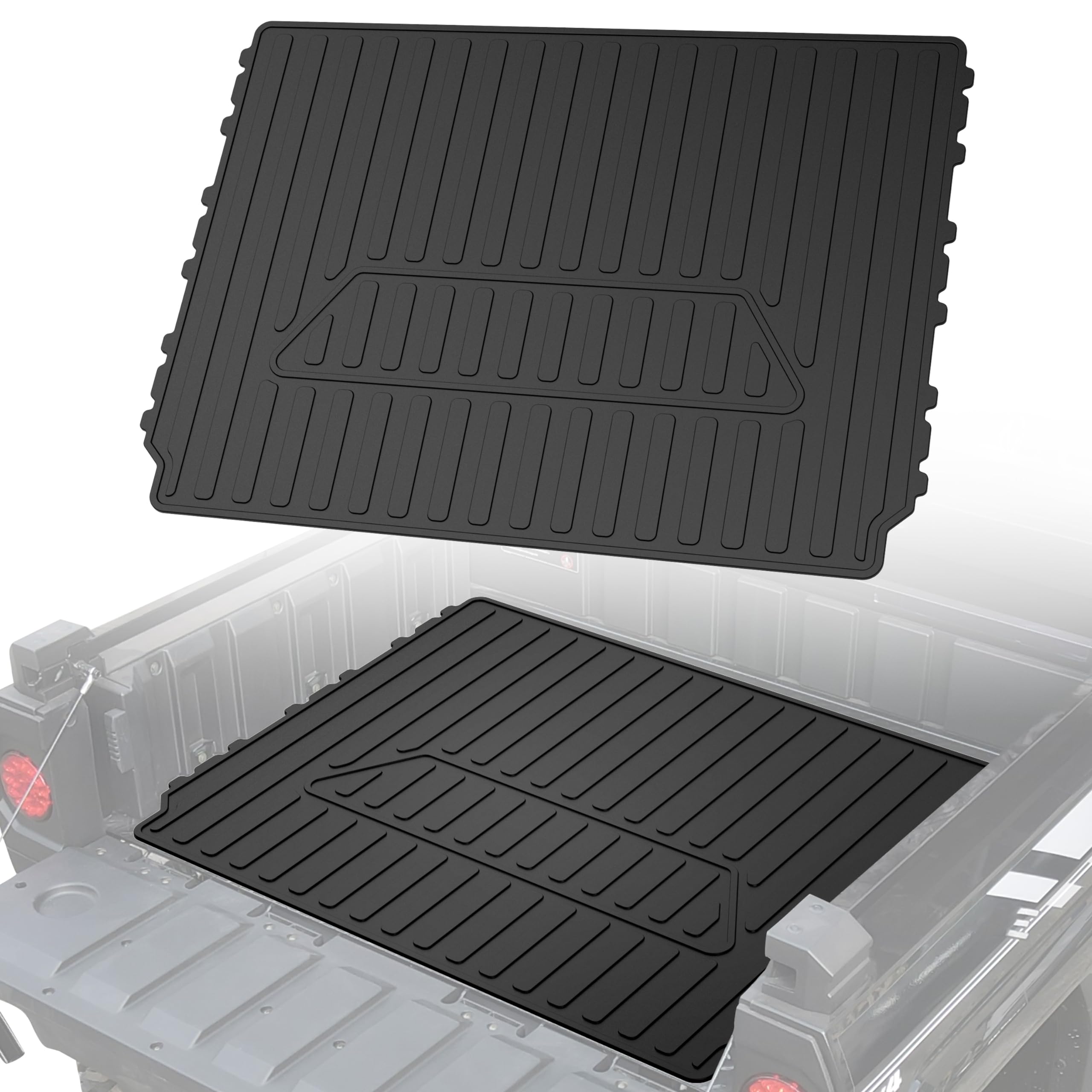 POKIAUTO Cargo Bed Mat for Kawasaki Mule PRO, Rear Rubber Cargo Bed Mat All Weather Protection Slush Liner for Kawasaki Mule PRO-MX EPS 2019-2025 Accessories (Replace #99994-1188)