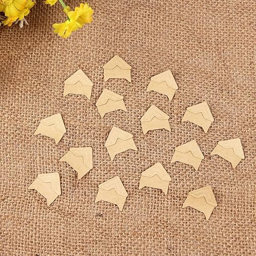 Miniatura 57 de GOONAVI 10 hojas de 240 esquinas de fotos doradas brillantes sin ácidos, montaje autoadhesivo para suministros de álbumes de recortes de boda, álbum