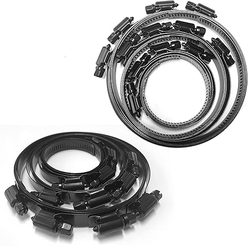 Miniatura 4 de ISPINNER Abrazadera de manguera de engranaje helicoidal ajustable de acero inoxidable de 2 pulgadas de 1.063-2.008 in, abrazadera de línea de